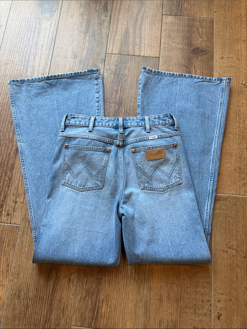 Wrangler Light Blue Distressed Flare Jeans - Women's - Picture 7 of 7